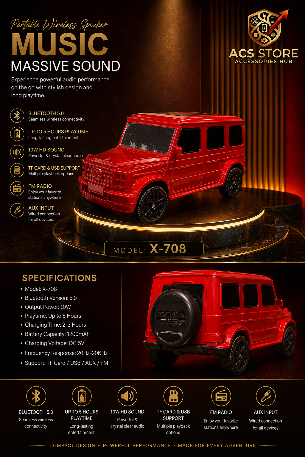 Classy car style speaker