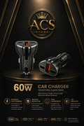 ACS BRANDED CAR CHARGER WITH 3 ports